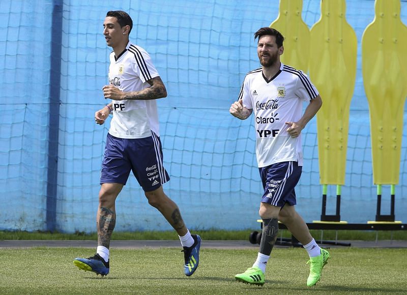 Angel Di Maria and Lionel Messi